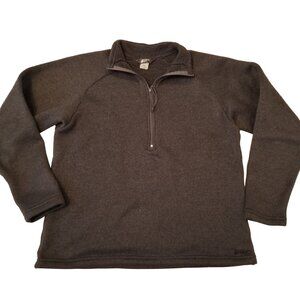 MEC Polartec Fleece Grey Women Half Zip Sweater Knit Pullover with Collar Medium